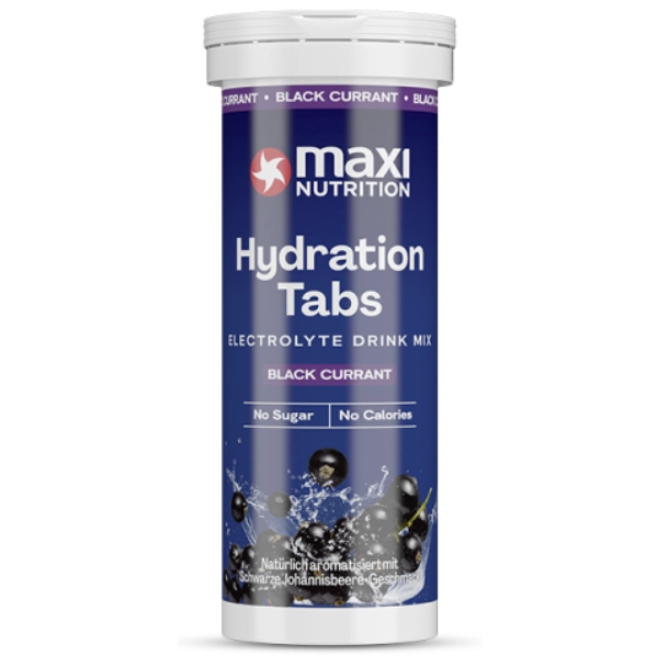 MaxiNutrition Hydration Tabs Black Currant 40g – Dose Packshot