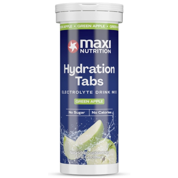 MaxiNutrition Hydration Tabs Green Apple 40g – Dose Packshot