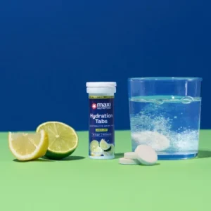 MaxiNutrition Hydration Tabs Lemon Lime 40g – Zubereitung im Glas