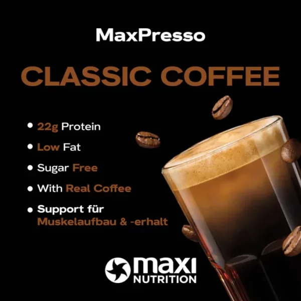 MaxiNutrition MaxPresso Protein Kaffee Classic Coffee 300g – USP-Grafik